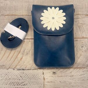 SAVE THE GIRLS PHONE CROSSBODY PURSE WALLET BLUE